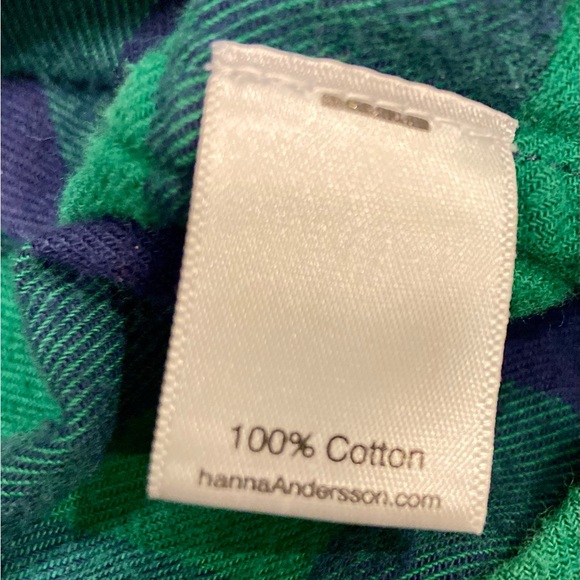 Baby’s First Flannel: Hanna Andersson 75cm 12-18mo Green Plaid Flannel Shirt - Picture 6 of 7